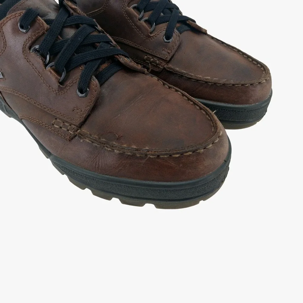 ECCO Track Shoes Mens Size 14 Brown Leather Waterproof Gore-Tex Lug Sole EU 48